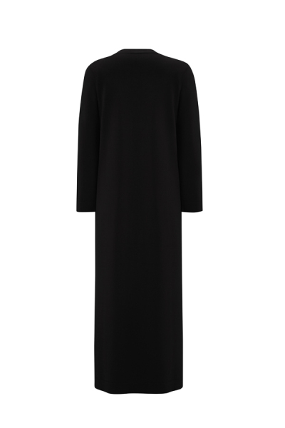 T25Y-4041 Çiçek Broşlu Triko Elbise BLACK - 2