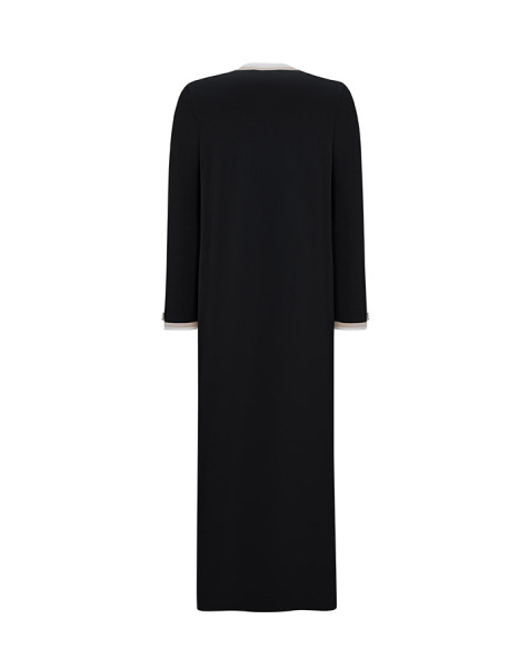 T25Y-4050 Renk Bloklu Triko Elbise BLACK - MISS DALIDA (1)