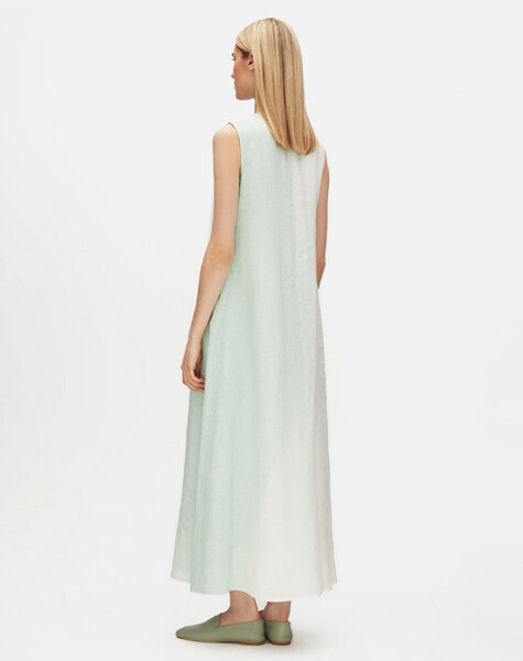 Gradient Sleeveless Linen Dress - 4