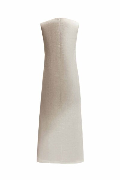 T25Y-4051 Degradeli Kolsuz Keten Elbise SALMON - 10