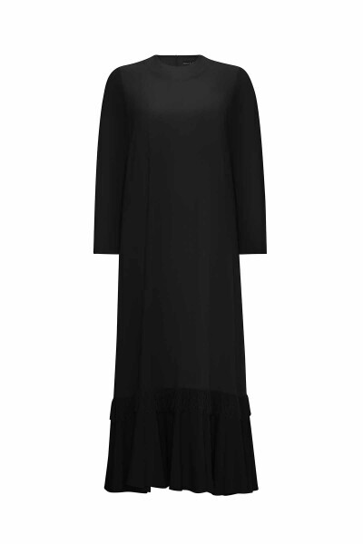 Linen Dress with Tassel Hem 