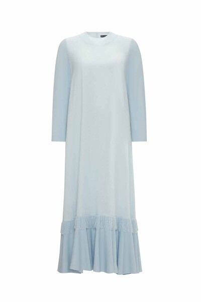 Linen Dress with Tassel Hem 