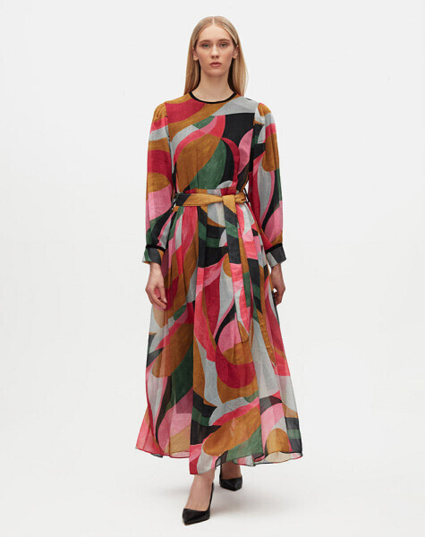 Colorful Geometric Patterned Dress - 1