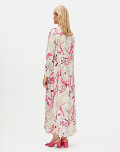 T25Y-4093 Desenli A Kesim Elbise ORANGE - 2