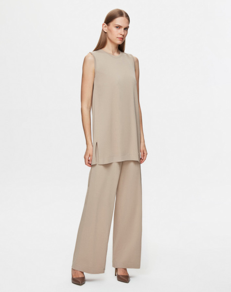 T25Y-6000 Basic Kolsuz Triko Tunik 1147-STONE - 2