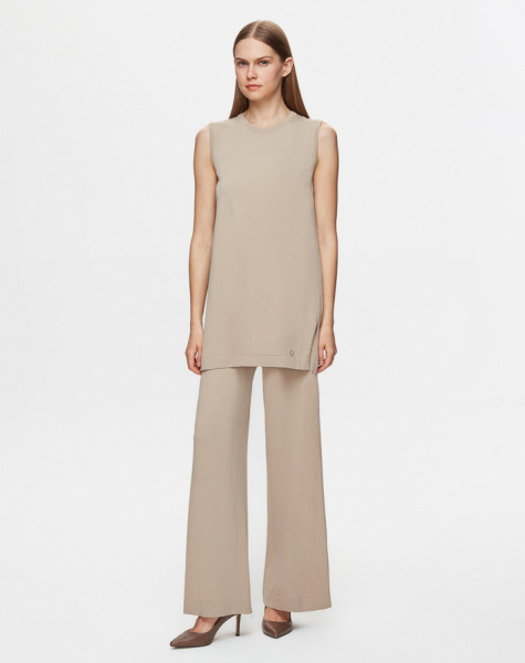 T25Y-6000 Basic Kolsuz Triko Tunik 1147-STONE 