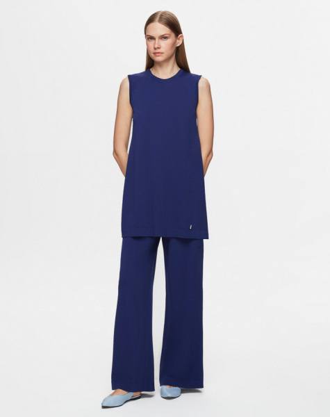 T25Y-6000 Basic Kolsuz Triko Tunik 1167-NAVY BLUE - MISS DALIDA