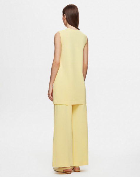 T25Y-6000 Basic Kolsuz Triko Tunik 1221-YELLOW - 3
