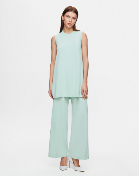 T25Y-6000 Basic Kolsuz Triko Tunik 1243-LIGHT MİNT 