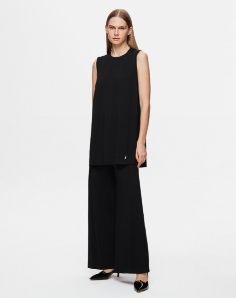 T25Y-6000 Basic Kolsuz Triko Tunik BLACK - 2