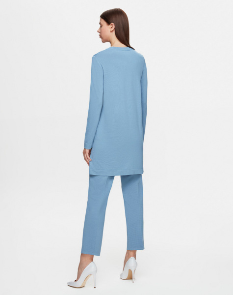 T25Y-6001 Uzun Kollu Basic Triko Tunik 1112-LAVENDER - 3