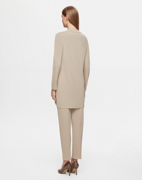 T25Y-6001 Uzun Kollu Basic Triko Tunik 1147-STONE - 2