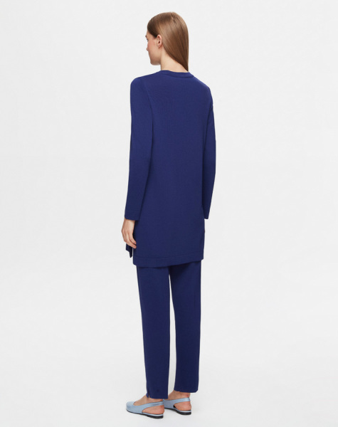 T25Y-6001 Uzun Kollu Basic Triko Tunik 1167-NAVY BLUE - 3