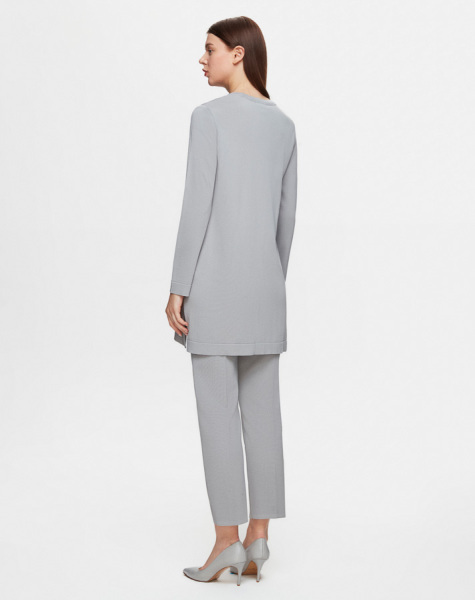 T25Y-6001 Uzun Kollu Basic Triko Tunik 1179-GREY - 3