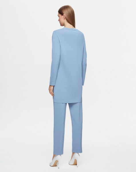 T25Y-6001 Uzun Kollu Basic Triko Tunik 1186-BLUE - 3
