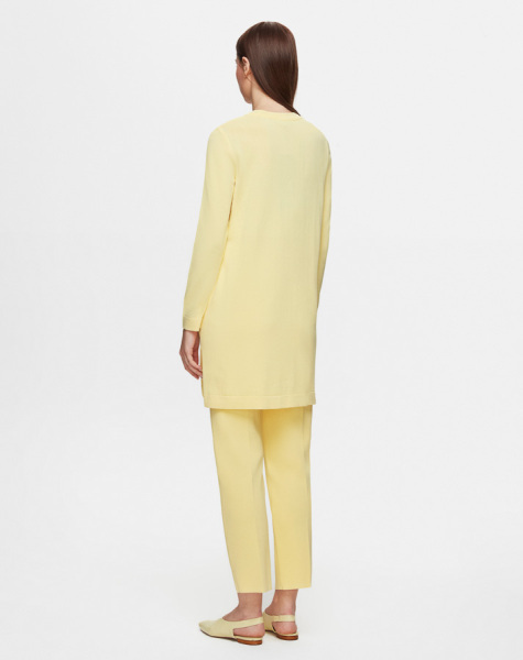 T25Y-6001 Uzun Kollu Basic Triko Tunik 1221-YELLOW - 3