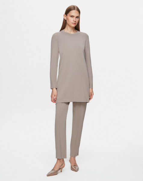 T25Y-6001 Uzun Kollu Basic Triko Tunik 1237-MİNK - 1
