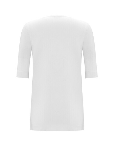 Kısa Kollu Triko Basic Ekru Tunik - 2