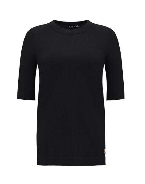 T25Y-6002 Kısa Kollu Triko Basic Tunik BLACK - MISS DALIDA