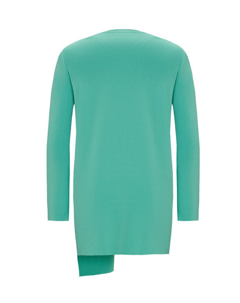 Bekletme Detaylı Asimetrik Kesim Triko 1112-LAVENDER Tunik - 6