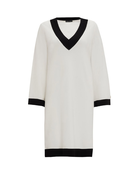 T25Y-6006 Yanı Yırtmaçlı V Yaka Triko Tunik 1012-ECRU - 1