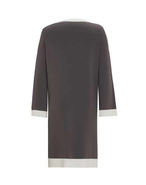 Yanı Yırtmaçlı V Yaka Triko Antrasit Tunik - 2