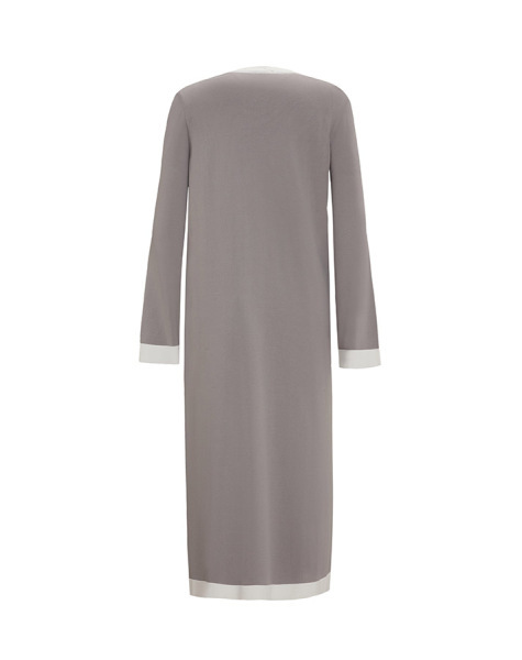 T25Y-6007 V Yaka Uzun Triko Tunik 1179-GREY - 2