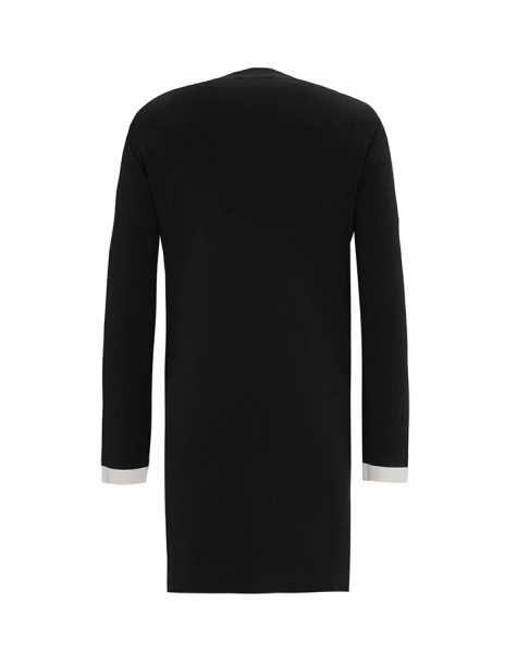 T25Y-6008 Yakası Fermuarlı Çizgili Triko Tunik BLACK - 2