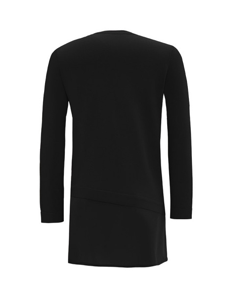 T25Y-6009 Etek Ucu Cupro Asimetrik Kesim Triko Tunik BLACK - MISS DALIDA (1)