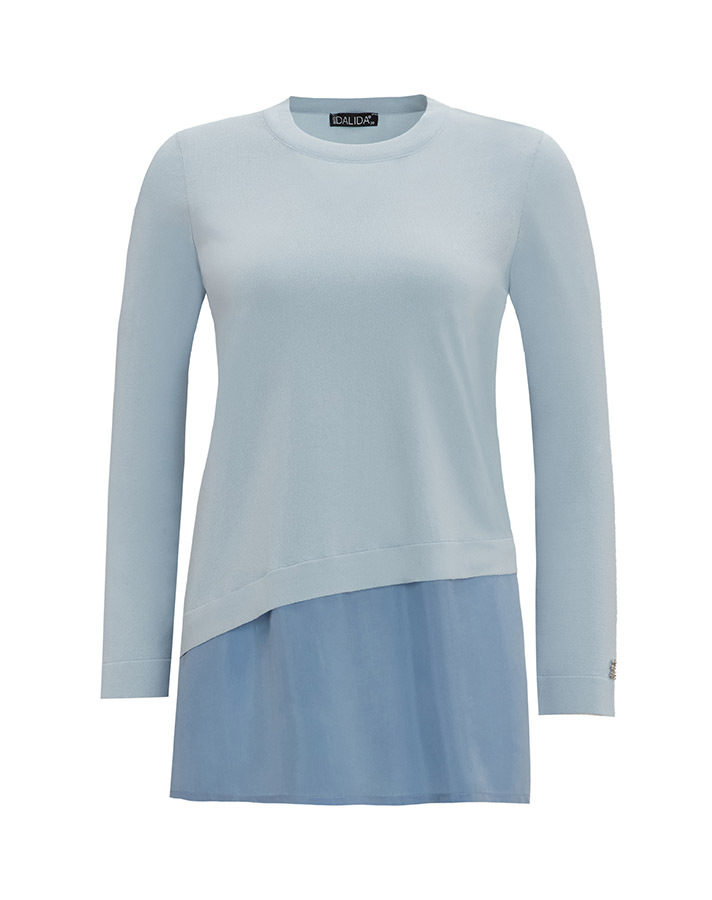 T25Y-6009 Etek Ucu Cupro Asimetrik Kesim Triko Tunik - 6