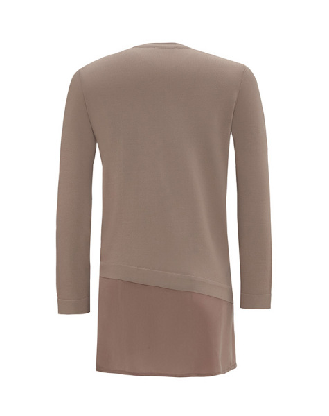T25Y-6009 Etek Ucu Cupro Asimetrik Kesim Triko Tunik - 5