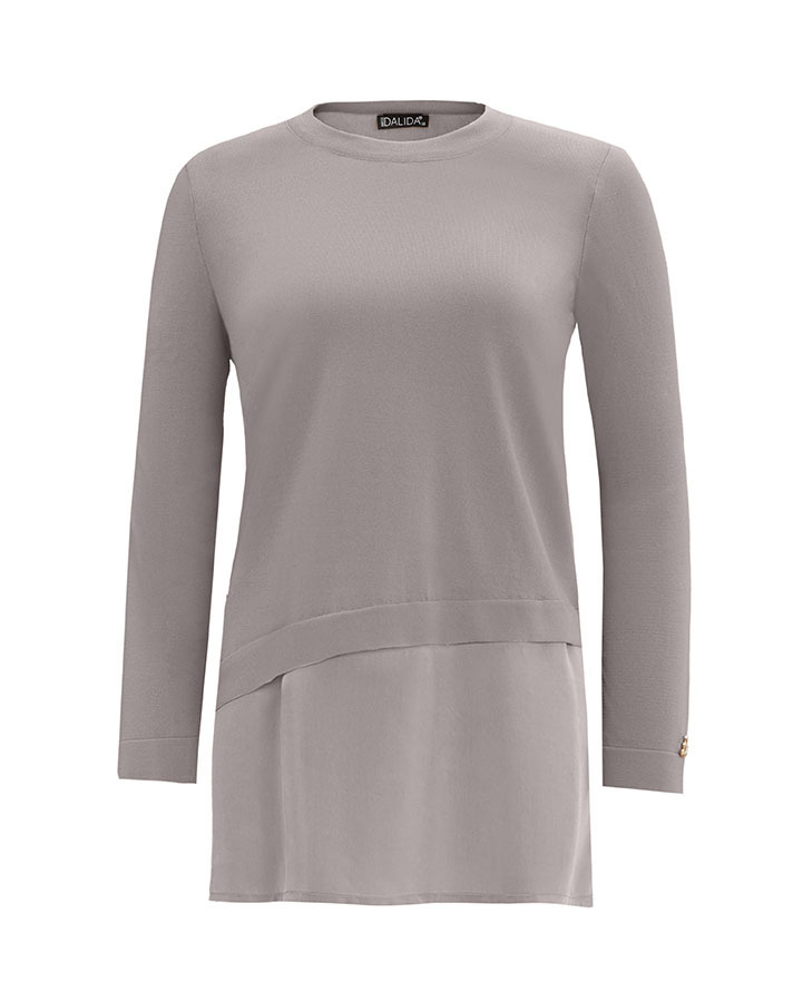 T25Y-6009 Etek Ucu Cupro Asimetrik Kesim Triko Tunik - 10