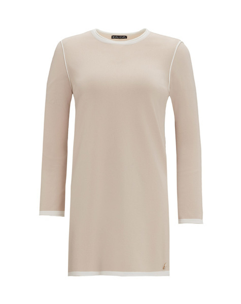 T25Y-6010 Yanları Kıvırmalı Renkli Triko Tunik 1021-SAND - 6