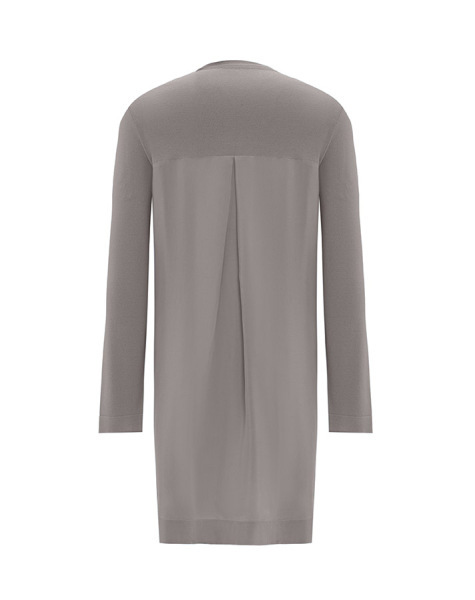 Arkası Cupro Önü Gül Broşlu Triko Antrasit Tunik - 2