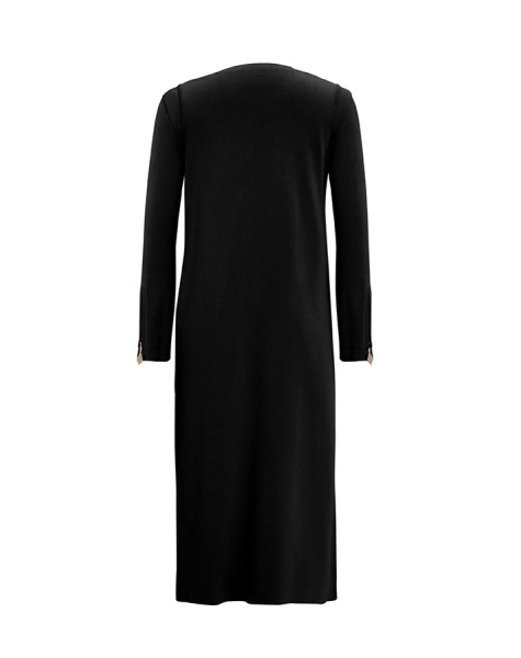 T25Y-6013 Bileği Fermuarlı Düz Renk Triko Tunik 1179-GREY - 13