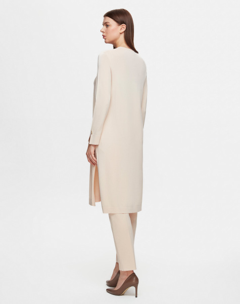 T25Y-6014 Yakası Fermuarlı Düz Renk Triko Tunik 1021-SAND - 3