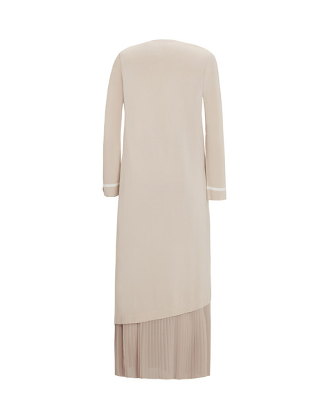 T25Y-6015 Yırtmacı Bekletme Detaylı Uzun Triko Tunik 1021-SAND - 2