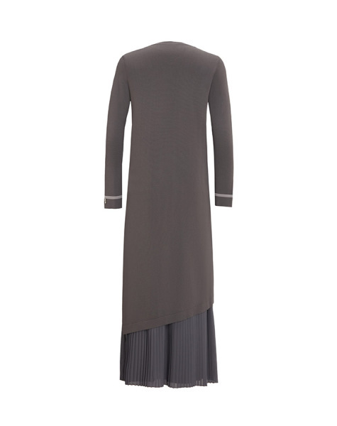 T25Y-6015 Yırtmacı Bekletme Detaylı Uzun Triko Tunik 1318-ANTHRACITE - 2