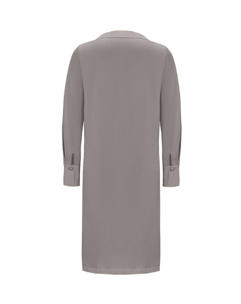 T25Y-6016 Cupro Erkek Yaka Düğme Aksesuarlı Triko Tunik 1179-GREY - 12