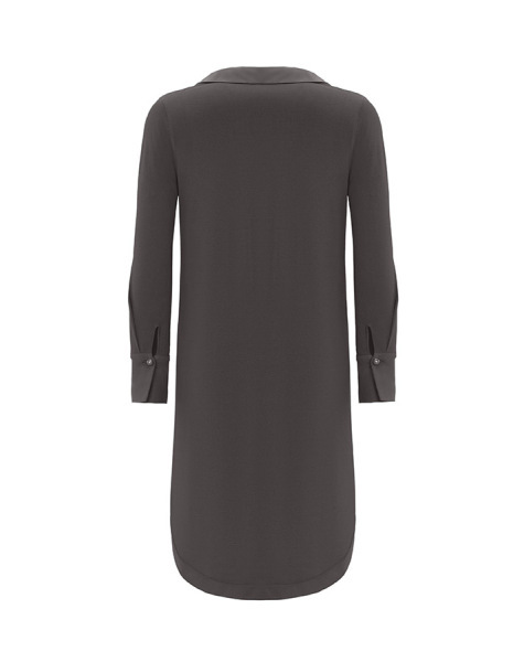 T25Y-6016 Cupro Erkek Yaka Düğme Aksesuarlı Triko Tunik 1179-GREY - 14