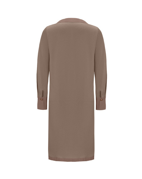 T25Y-6016 Cupro Erkek Yaka Düğme Aksesuarlı Triko Tunik 1237-MİNK - 2