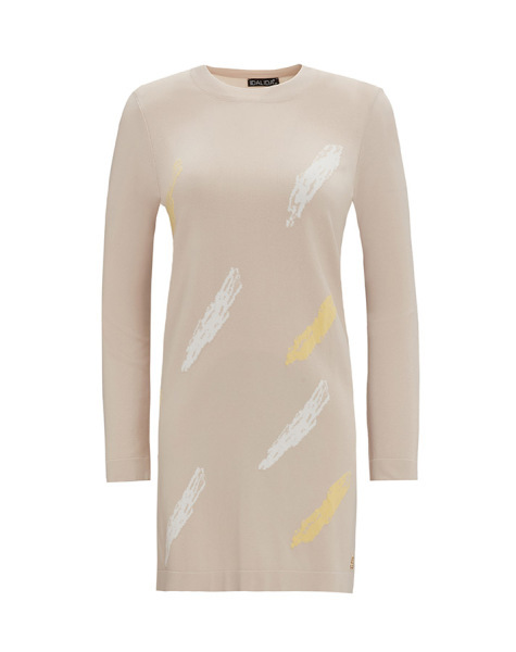 T25Y-6018 Fırça Desenli Triko Tunik 1021-SAND - 1