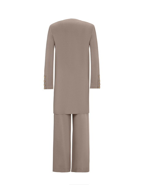 T25Y-6019 Düğme Aksesuarlı Düz Renk Triko Tunik 1237-MİNK - MISS DALIDA (1)