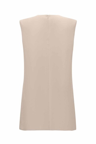 T25Y-6020 Solid Color Cupro Sleeveless Tunic - 4