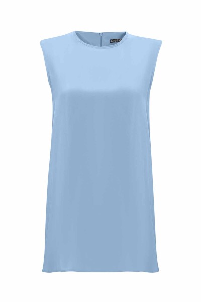 T25Y-6020 Solid Color Cupro Sleeveless Tunic - 5