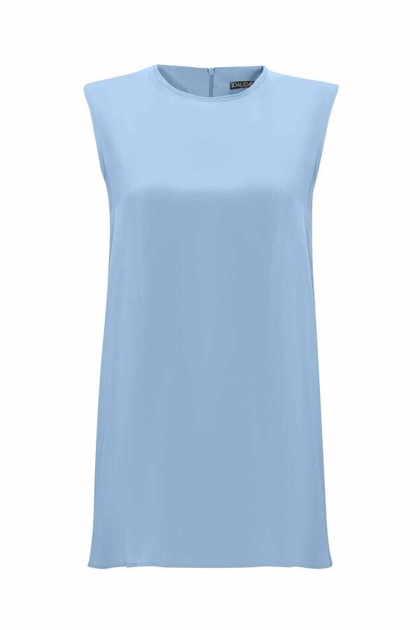 T25Y-6020 Solid Color Cupro Sleeveless Tunic - 5