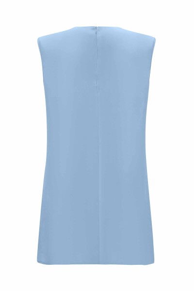 T25Y-6020 Solid Color Cupro Sleeveless Tunic - 6