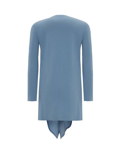 T25Y-6022 Kruvaze Kesim Cupro Triko Tunik 1237-MİNK - 8