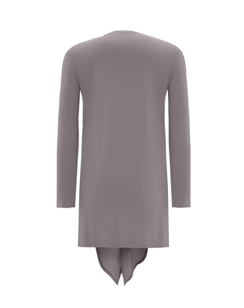 T25Y-6022 Kruvaze Kesim Cupro Triko Tunik 1237-MİNK - 10