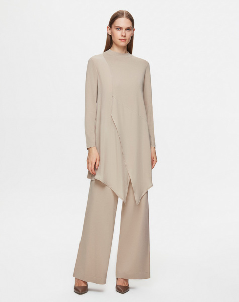 Kruvaze Kesim Cupro Triko 1318-ANTHRACITE Tunik - 1